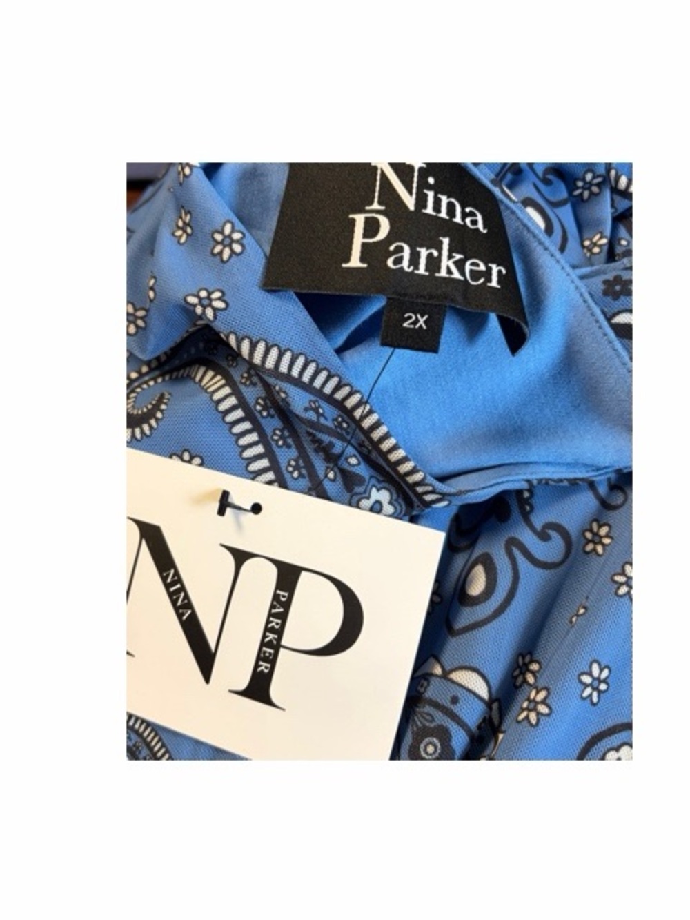 Nina Parker Paisley Printed Mesh Midi Dress NWT - Picture 4 of 6
